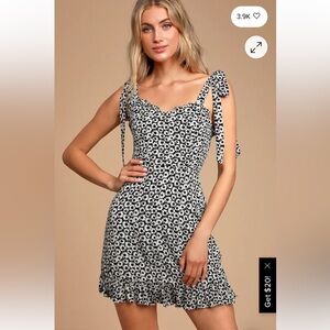 Lulu's Zaharia Black and White Floral Mini Dress